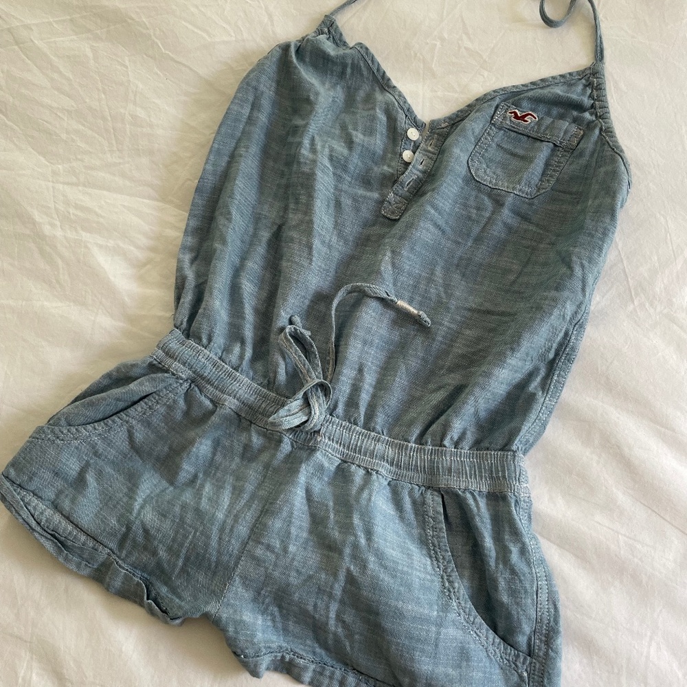Hollister Light Denim Romper